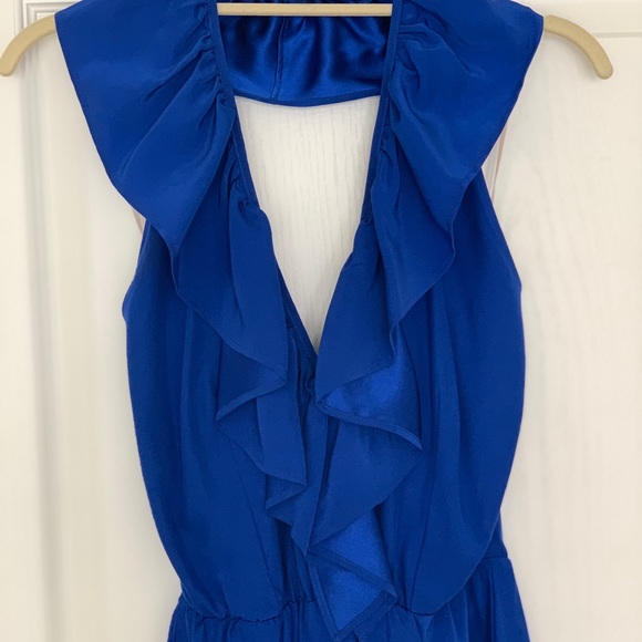 Amanda Uprichard Silk Halter Dress w/ruffle- SZ S - Picture 2 of 4